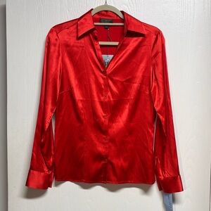 Classiques Entier Mandarin Silk Open Neck‎ Blouse